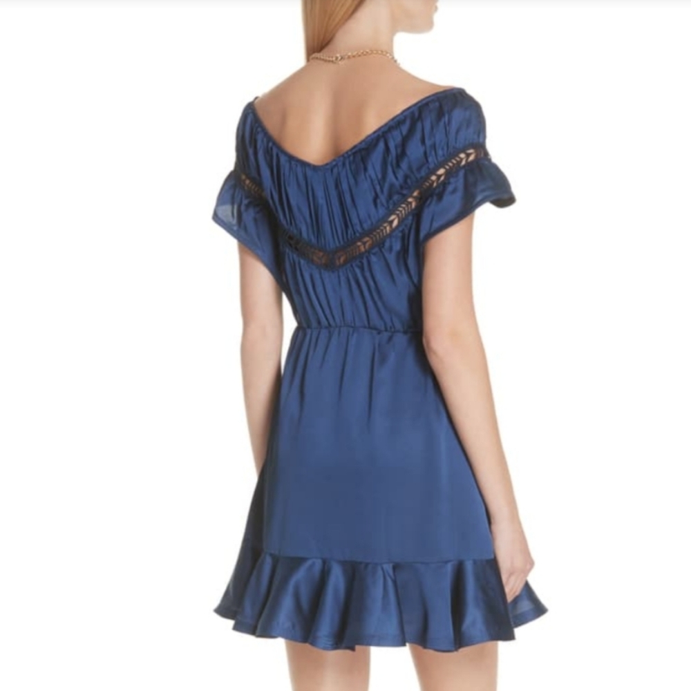 🍒NWT🍒 SELF PORTRAIT SATIN MINI DRESS - Picture 7 of 12